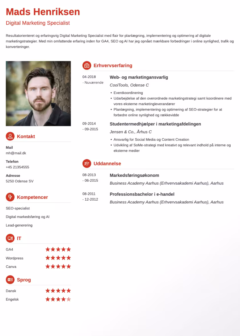 crisp cv eksempel